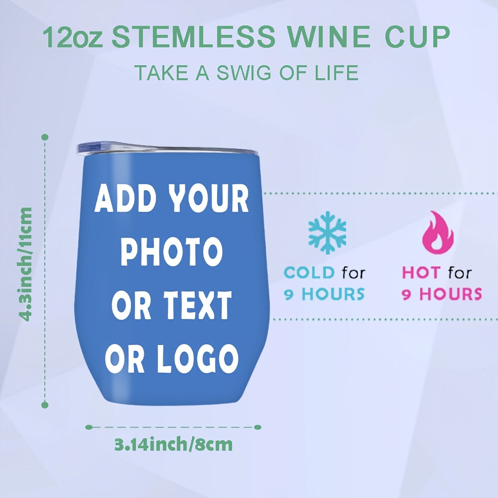 Bespoke Tumbler & Bottle – Photo/Text/Logo Stainless Steel Vacuum Insulated Wine Tumbler - – image 4
