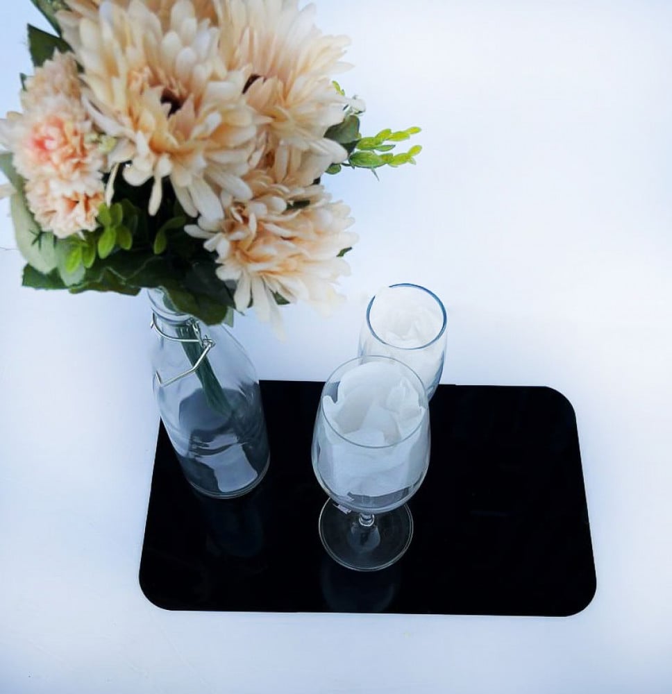 Black acrylic serving tray, size 35 * 20 cm — product image 3