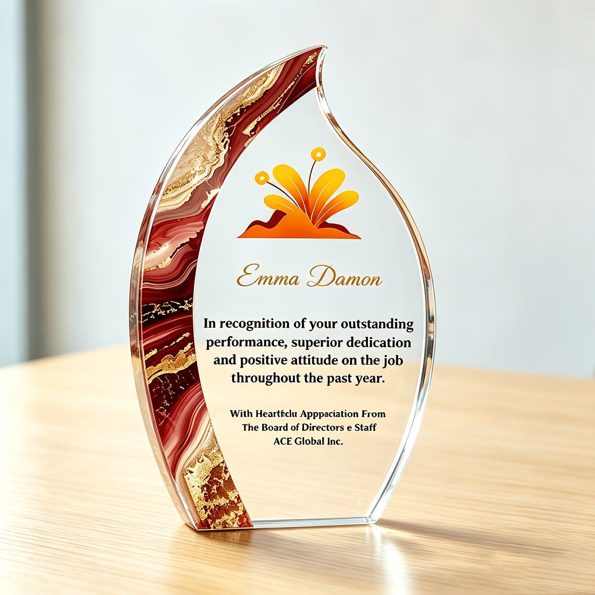 Signature 2D Flat, Custom Acrylic Trophy Ornaments with Text and Images. – Custom – image 1