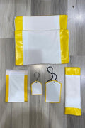 Car accessories, white velvet middle, plain yellow leather edges — product image 1