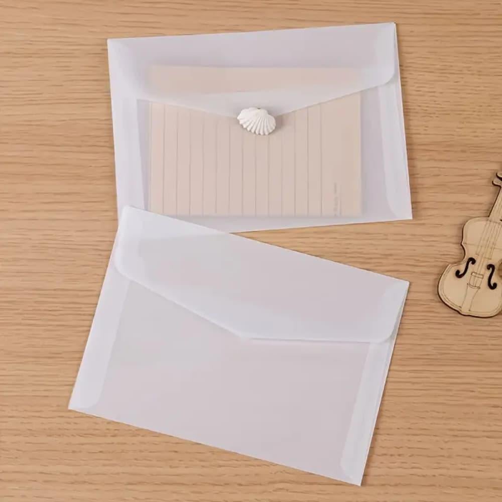 Transparent snow-colour paper envelope, size 16 * 11 cm, 10 pieces — product image 1