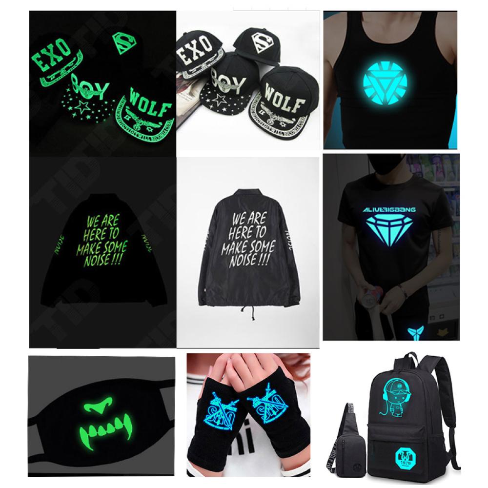 Fluorescent green glow-in-the-dark heat-transfer vinyl — product image 4