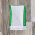 Steering wheel handle in white velvet with plain green leather edges — product image 1