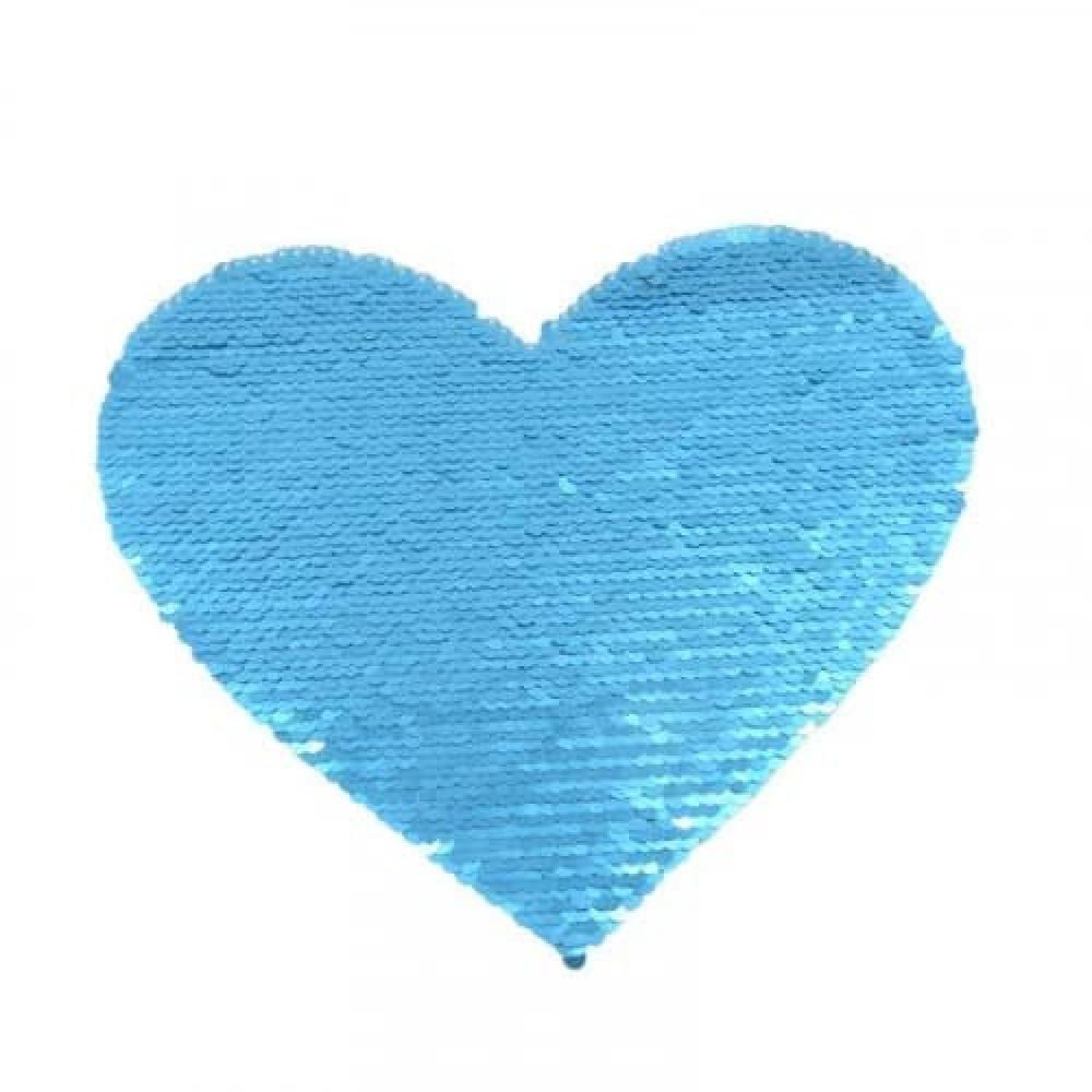 Heart adhesive sequin fabric, 16.5*19.5 cm — product image 5