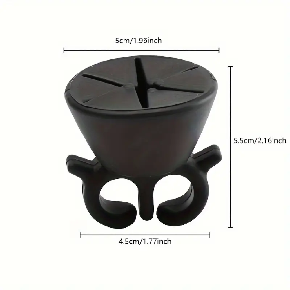 Black vinyl waste collection tool with handle — product image 1
