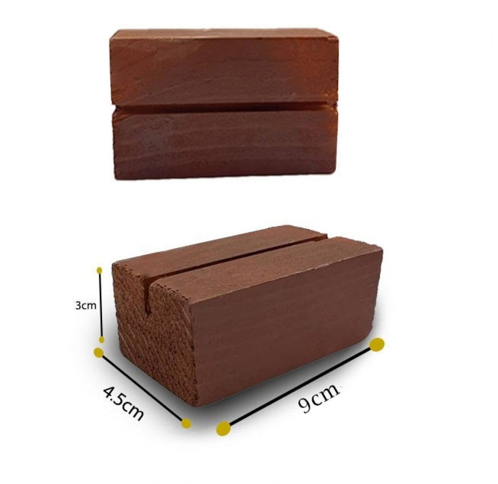 Wooden stand for acrylic panels, 9 cm, brown — product image 1