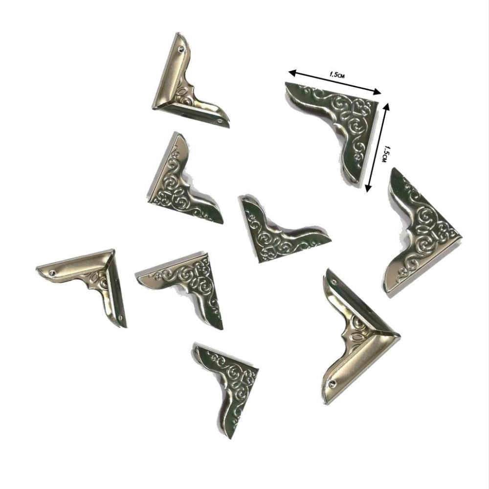 Silver corners, 50 pieces, size 1.5 * 1.5 cm — product image 1