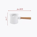 White ceramic coffee pot with small wooden handle — product image 1