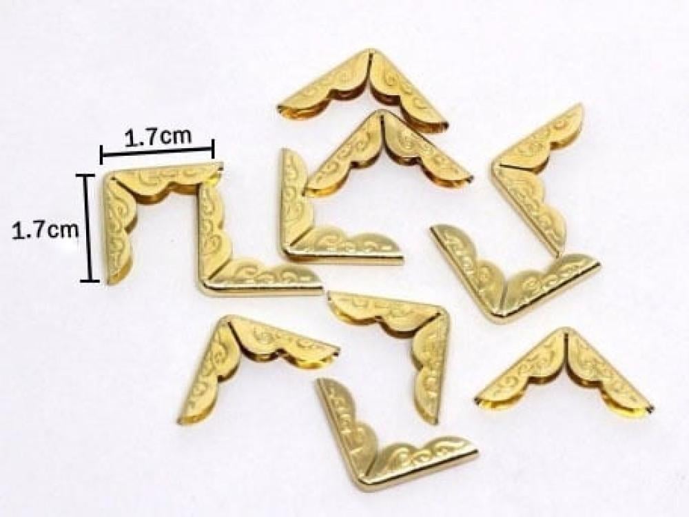 Decorative Gold Metal Corners to Protect Edges of Notebooks and Photos - 50 Pieces — product image 1