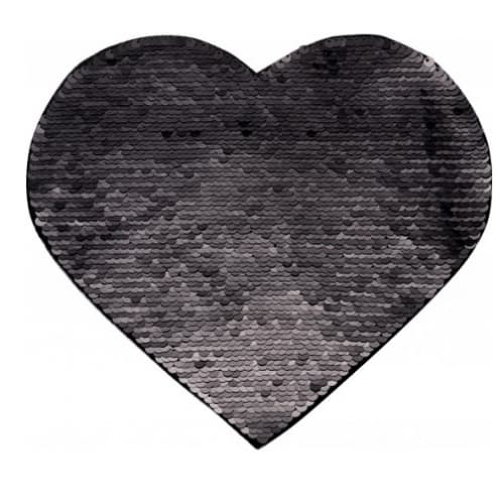Heart adhesive sequin fabric, 16.5*19.5 cm — product image 6