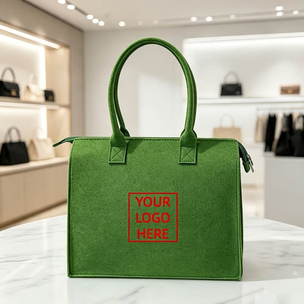 Women's Custom Photo/Text Tote Bag - Large Capacity Zippered Handbag | Business-Ready Branded – image 1