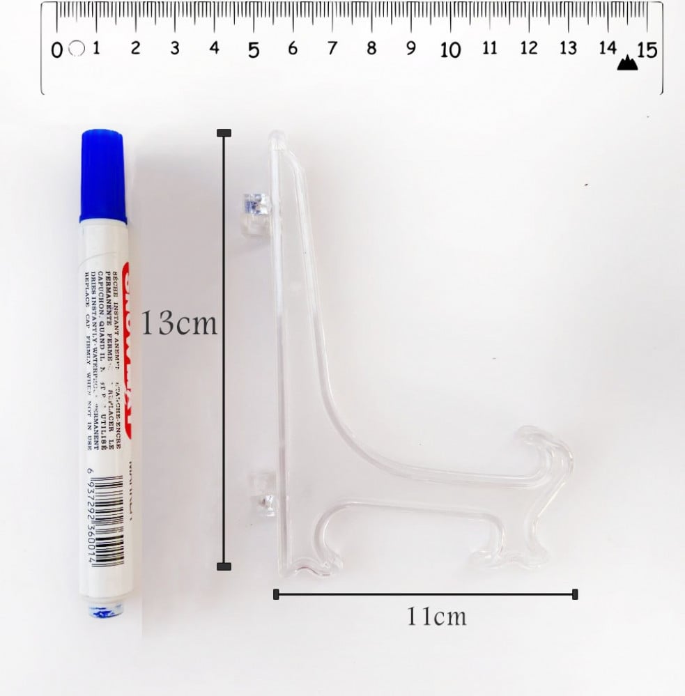 Transparent plastic stand, size 13 cm — product image 4