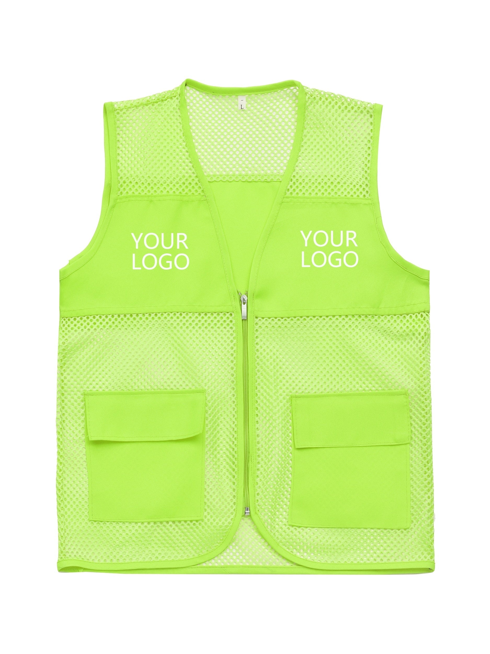 Custom Logo-Printed Work Vest, Volunteer Mesh Vest with Printed Text for | Business-Ready Logo – image 2