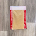 Steering wheel handle in beige velvet with plain red leather edges — product image 1