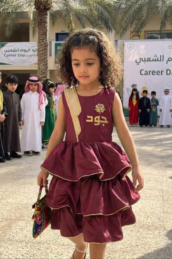 premium embellished burgundy Ramadan dress for girls with a luxurious shawl design 2026 — product image 1