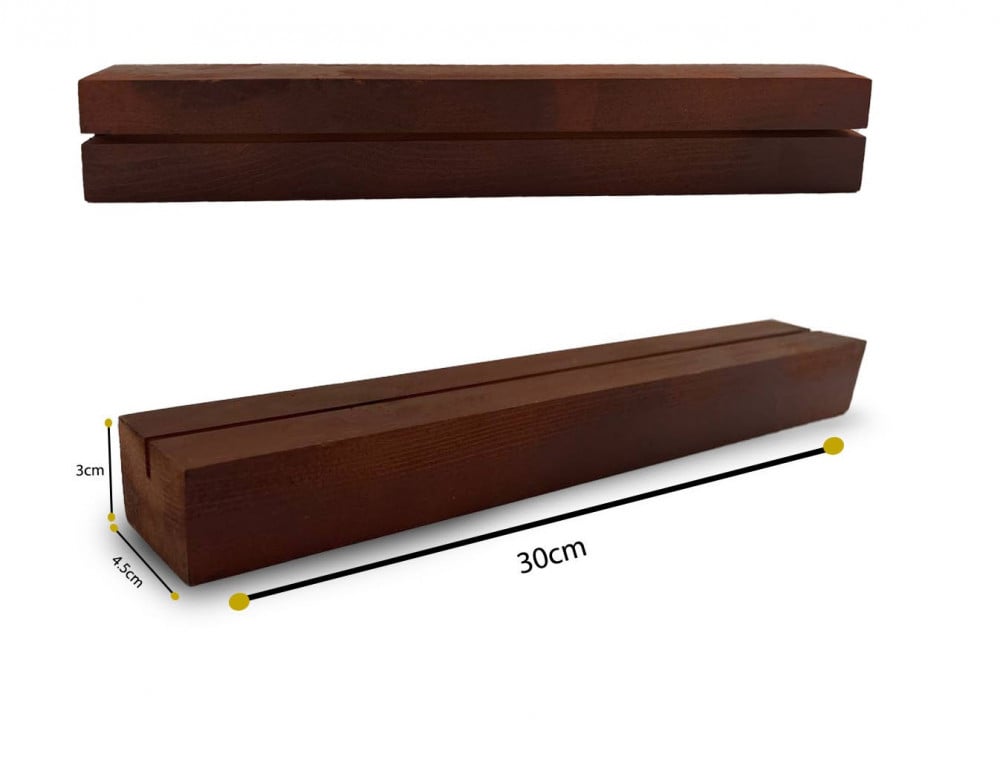 Wooden stand for acrylic panels, 30 cm, brown, A3 — product image 1