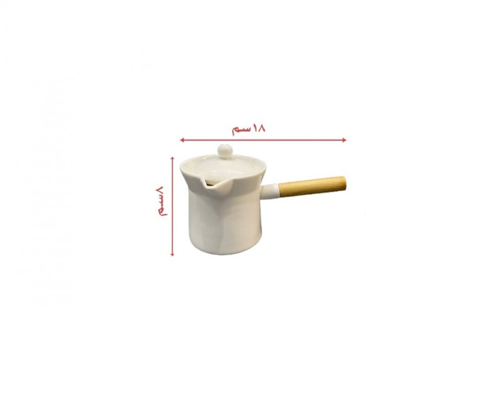 Wooden hand bowl with small ceramic cover — product image 1