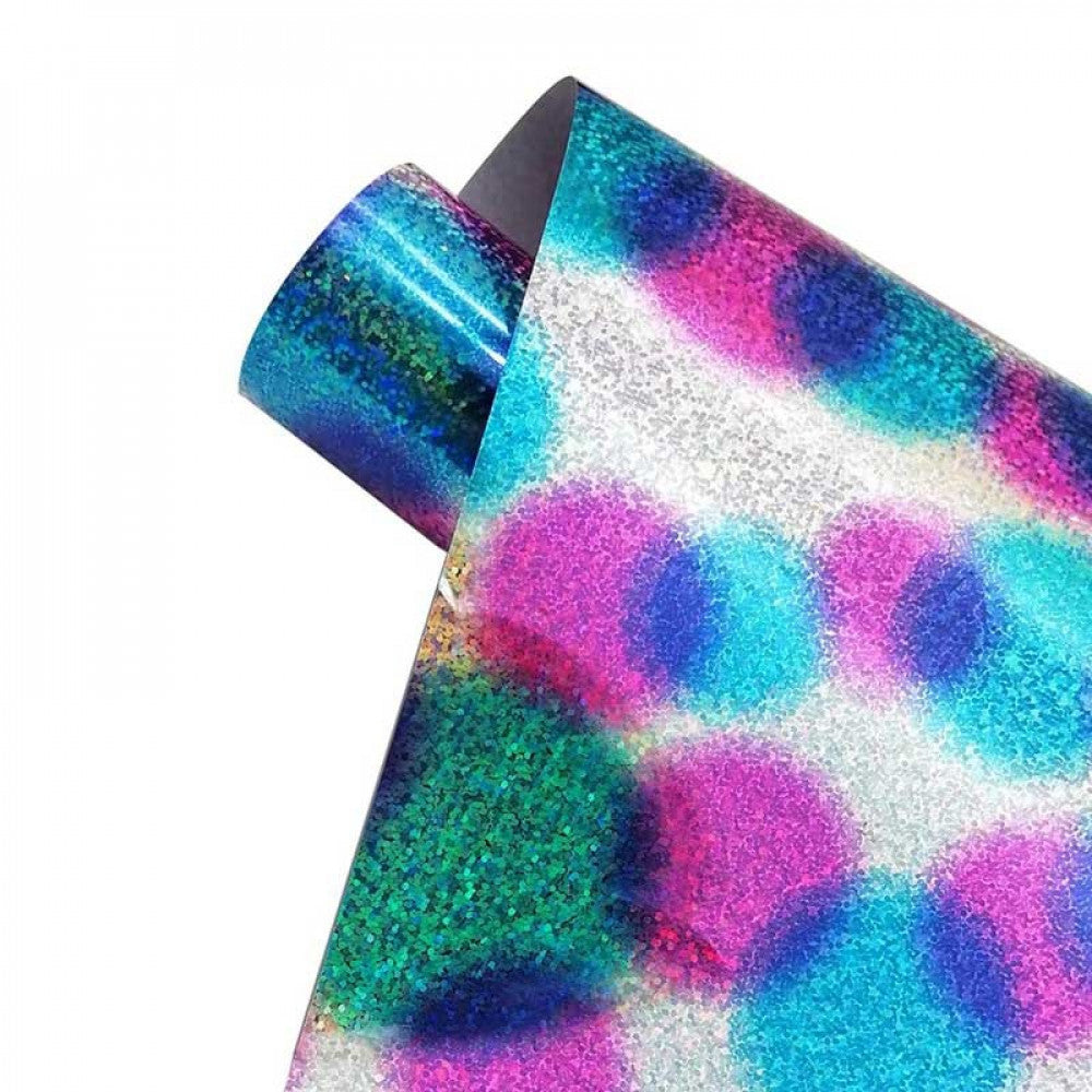 heat-transfer vinyl, hologram fabrics, rainbow circles — product image 1