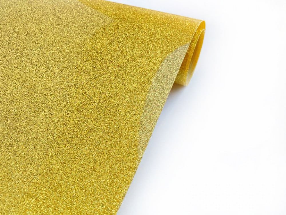 heat-transfer vinyl, gold glitter fabric — product image 1