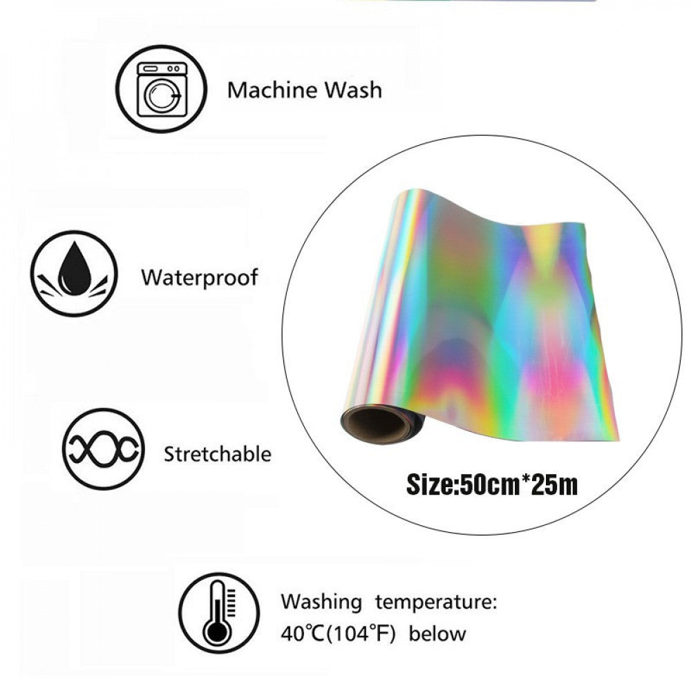 White color changing hologram heat-transfer vinyl — product image 3