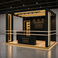 MAJESTA 3×3 luxury black and gold exhibition booth
