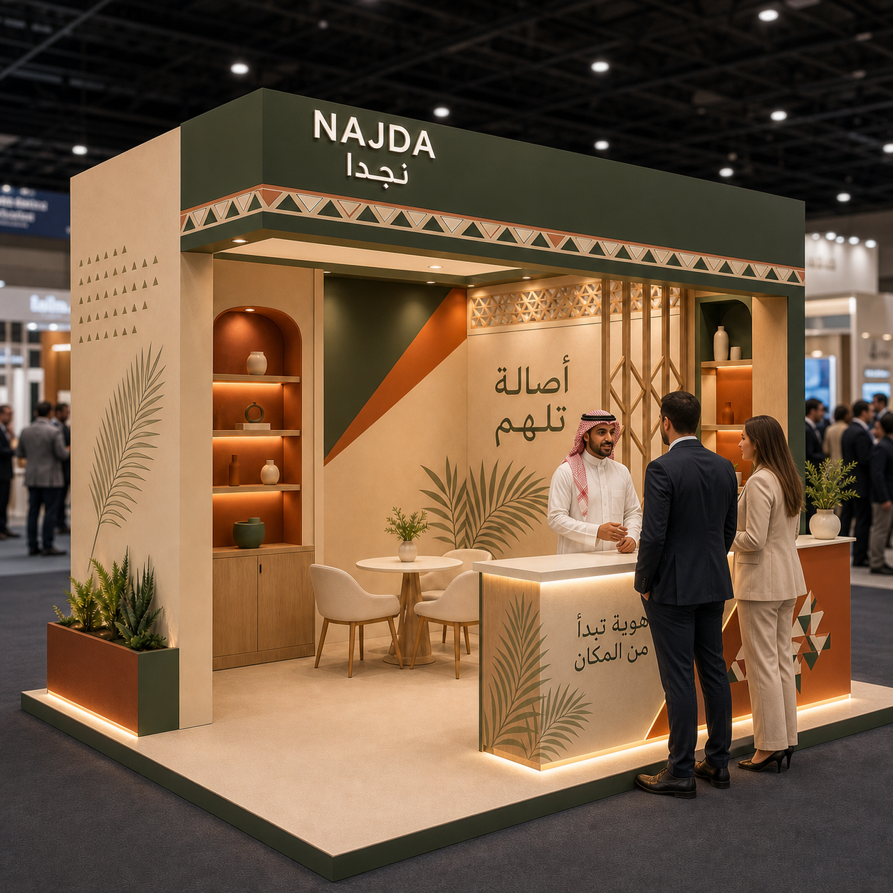 NAJDA 3 × 3 Fuar Standı – Necid Esintili Özel Baskı Tasarımı