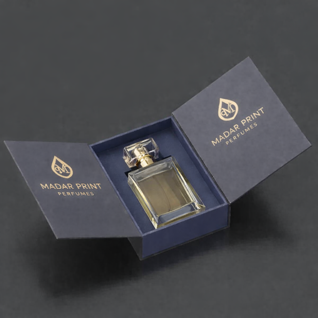 صندوق عطور فاخر مطبوع مخصص بهيكل صلب وإدخال إسفنجي