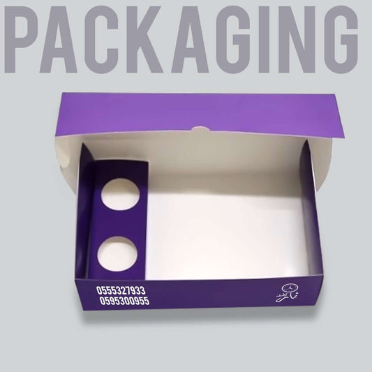 طباعة كرتون فلافل فطاير سندويشات مع حامل صوصات 