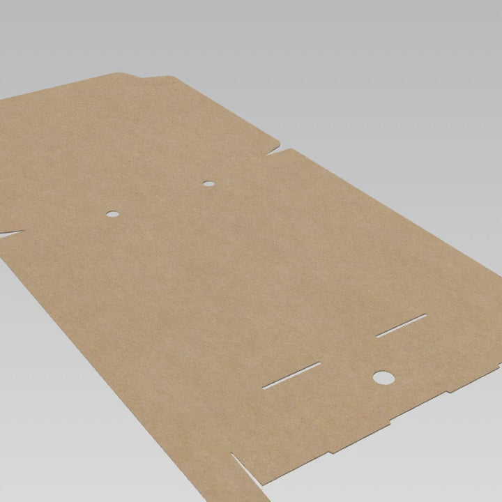 Brown cardboard packaging sheet, eco-friendly material, suitable for custom boxes and crafts.