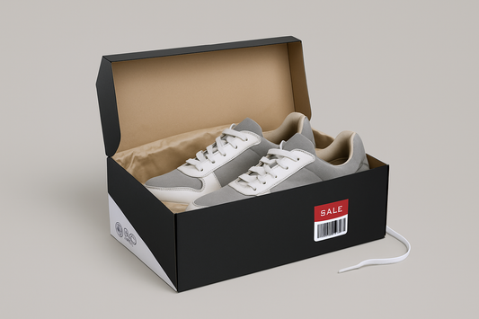 كرتون أحذية مع طباعة الشعار 