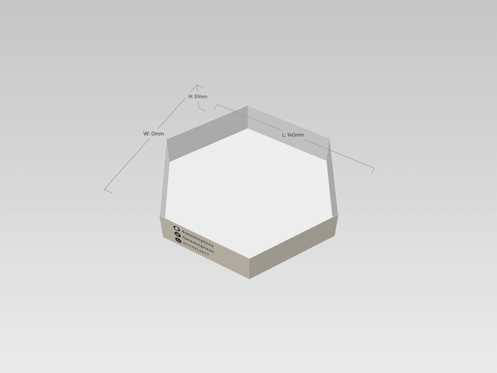 مطبوع حسب الطلب 14×5 سم hexagonal tray