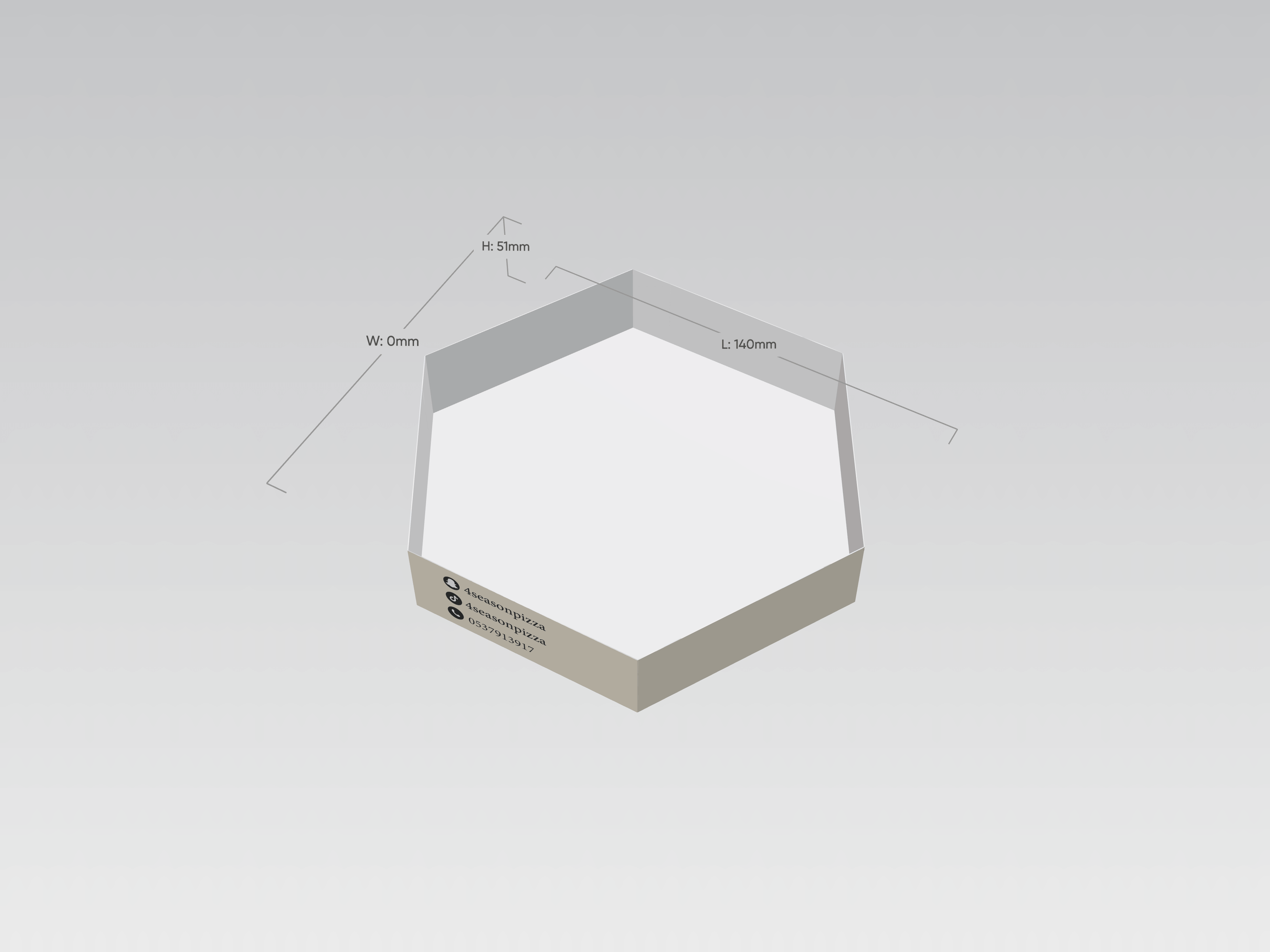 مطبوع حسب الطلب 14×5 سم hexagonal tray