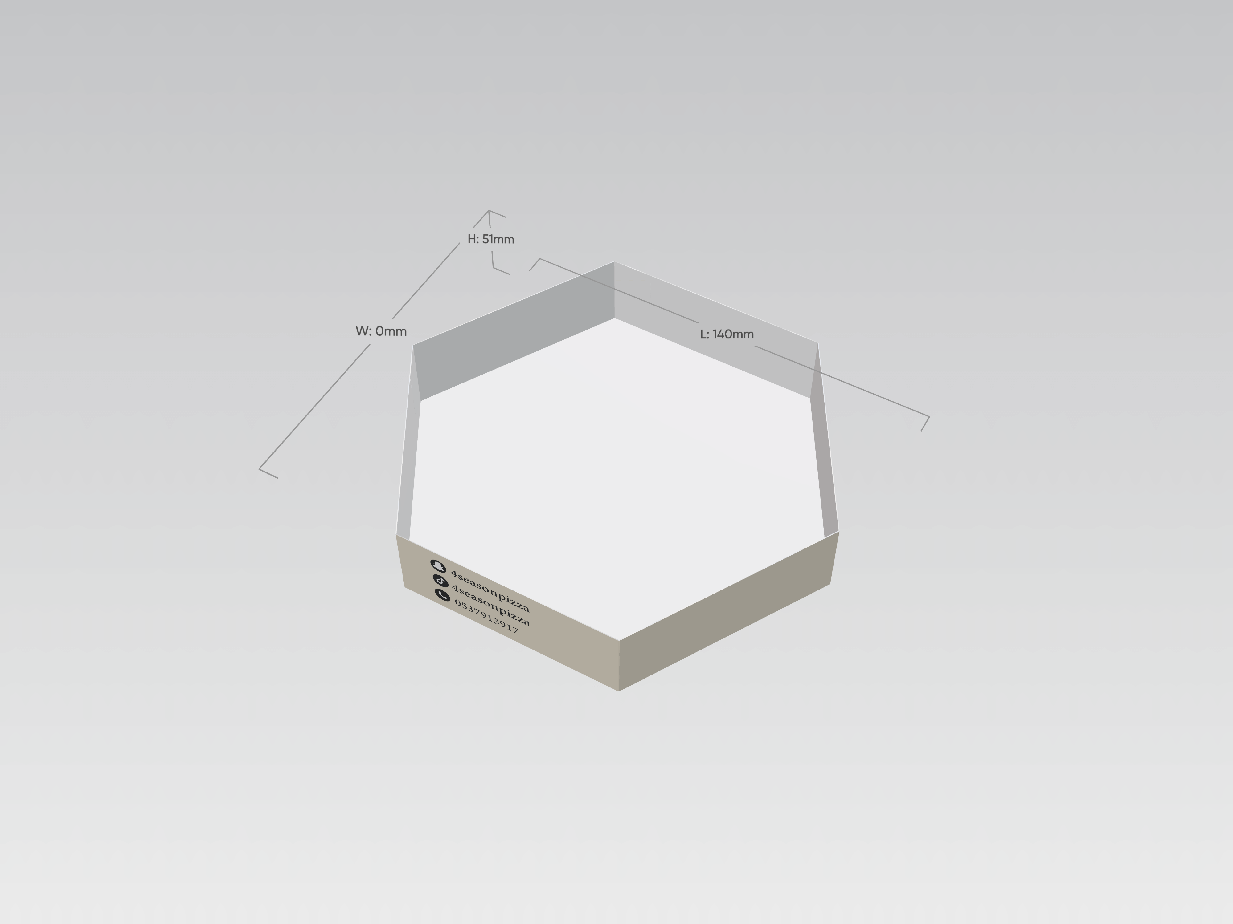مطبوع حسب الطلب 14×5 سم hexagonal tray