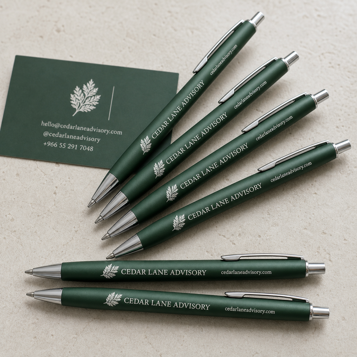 Cedar Lane Advisory printed promotional pen product arrangement