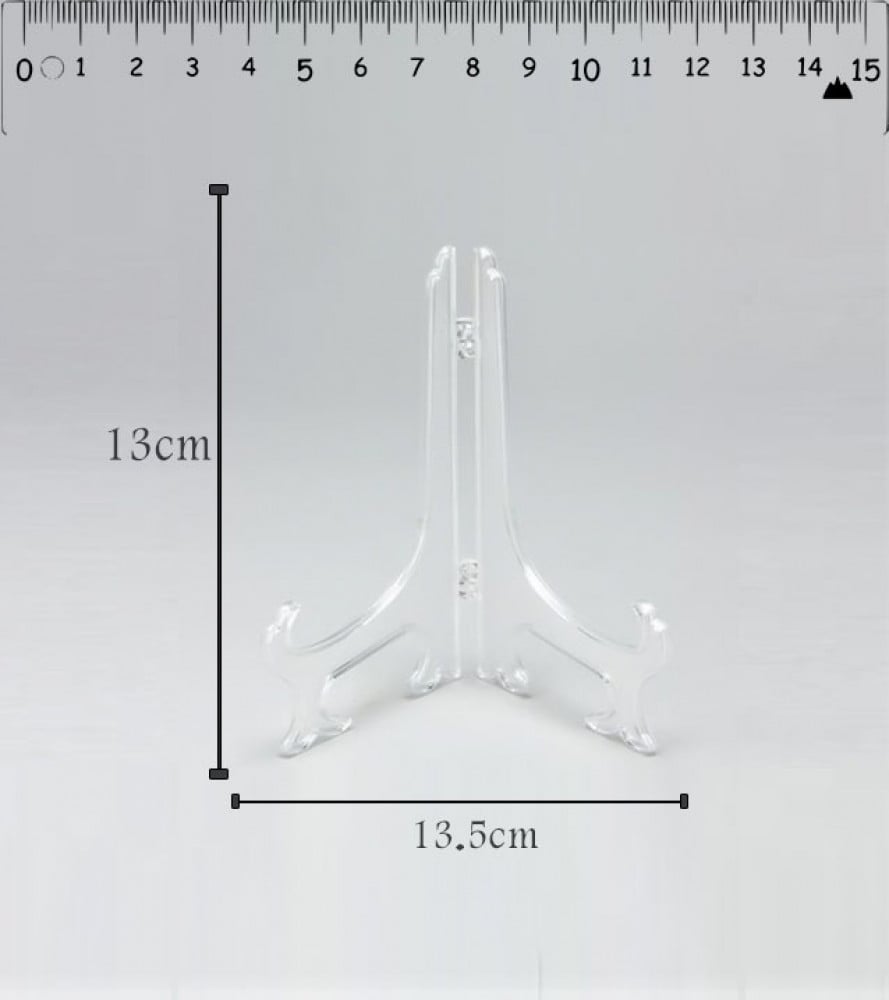 Transparent plastic stand, size 13 cm — product image 1