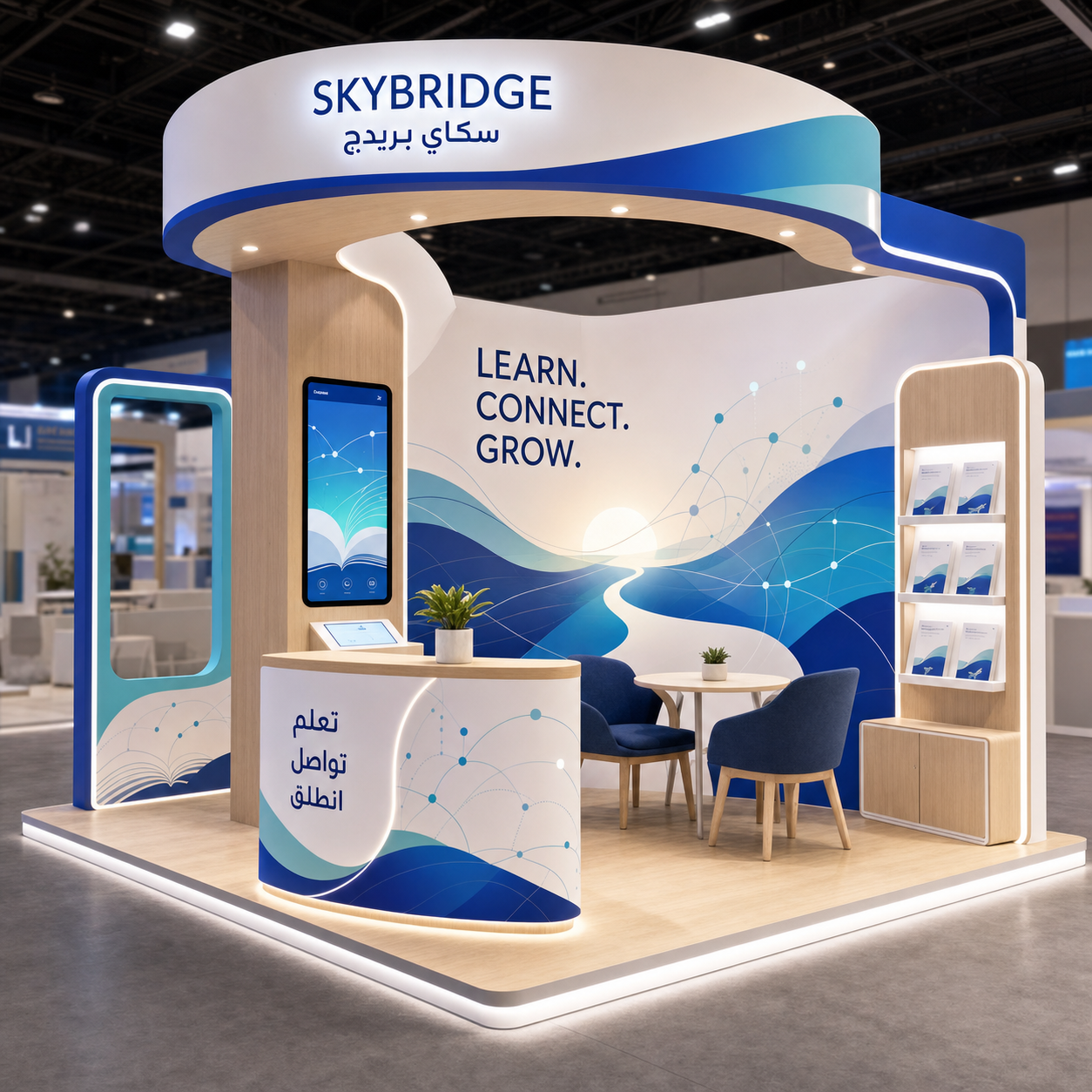 SKYBRIDGE 3×3 interactive education exhibition booth