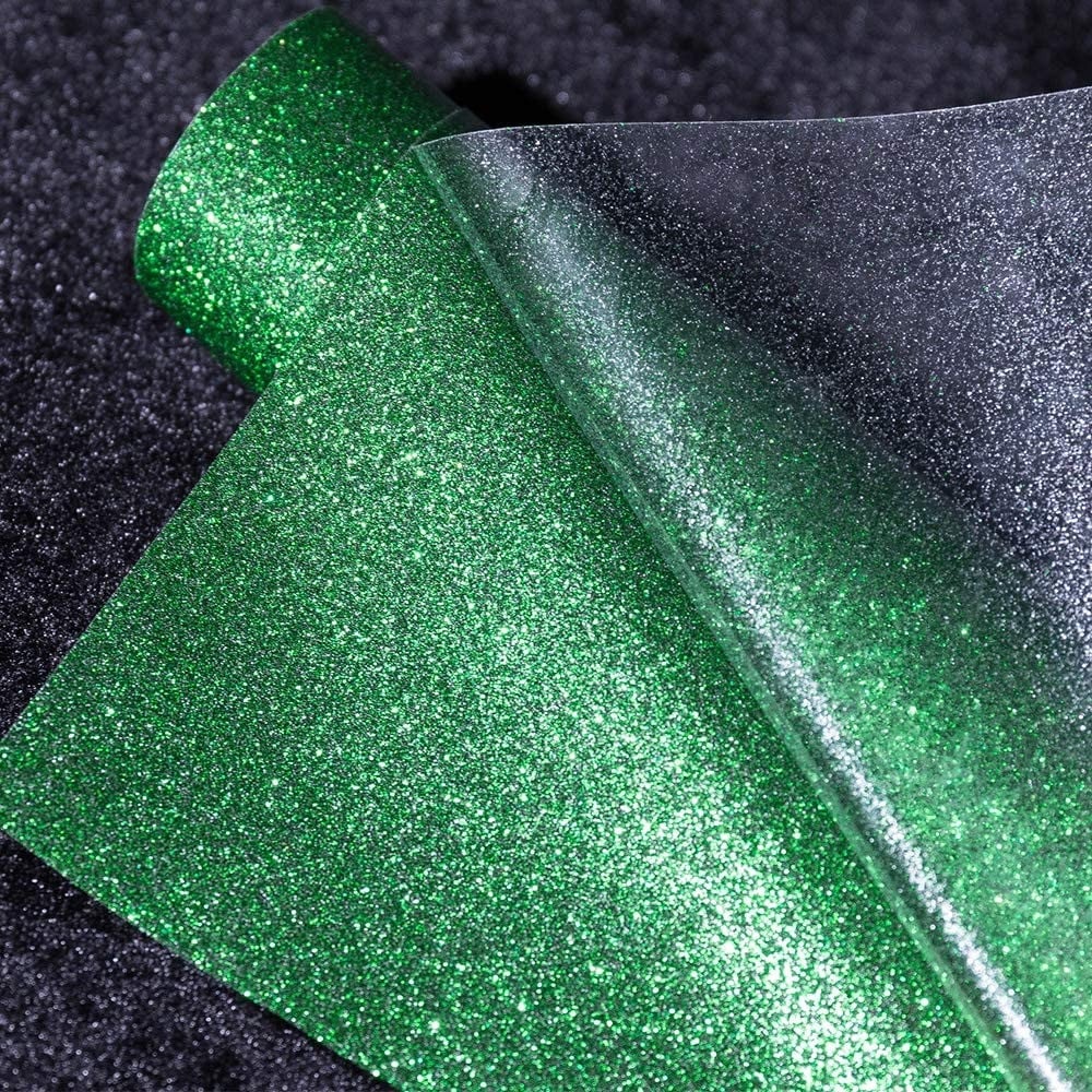 heat-transfer vinyl green glitter fabric — product image 4